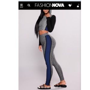 Crop top hoodie and matching leggings set